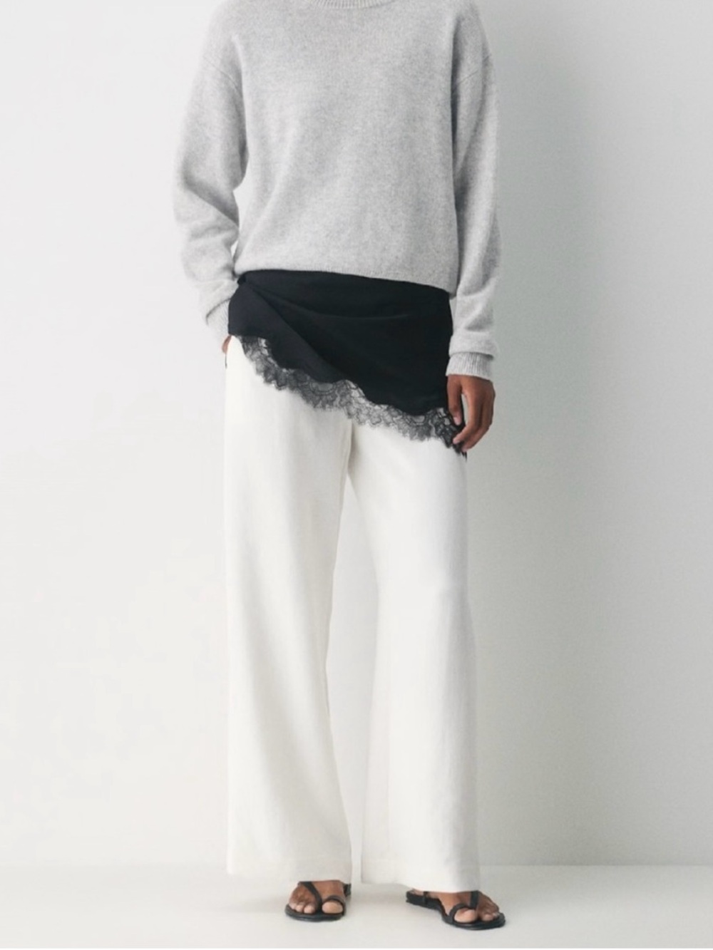 Aritzia The Lodge pant, light birch, regular crepette